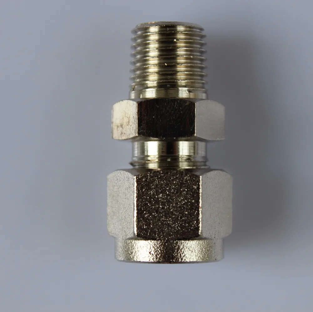 

E306 2PCS 3/8inch Double Ferrule Tube Pipe Fittings Threaded Male Connector