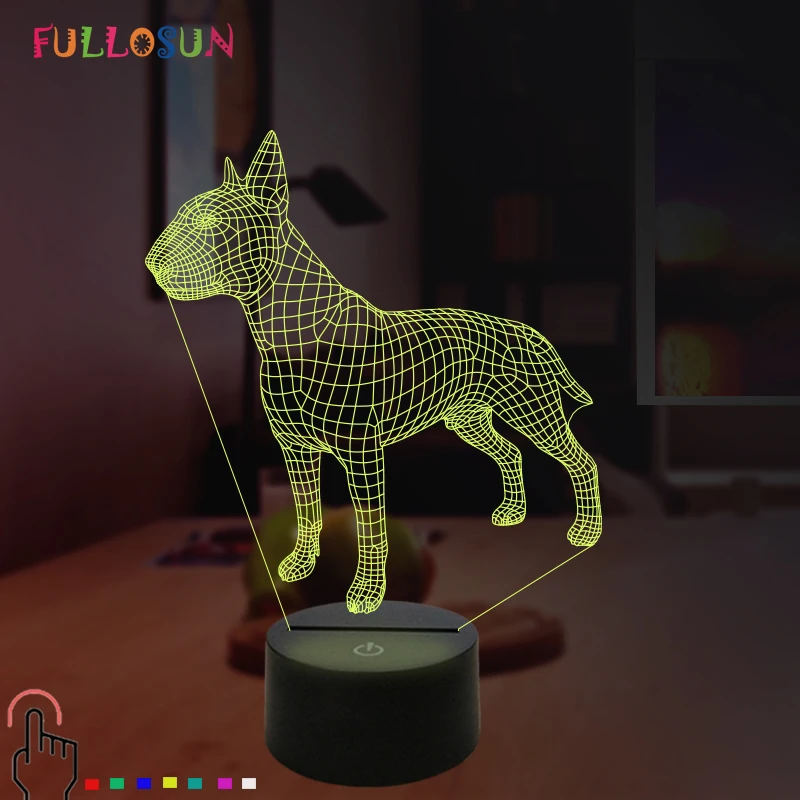 

Bull Terrier Dog 3D Lampen 7 Color USB Night Lamp LED Lights for Kids Birthday Gift Support Dropshipping