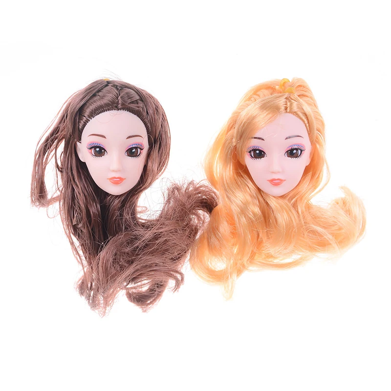 1* 3D супер размер глаза кукла голова с кудрявыми волосами для 1/6 BJD diy голова акриловые глаза голова для куклы nake суставы тело голова игрушка