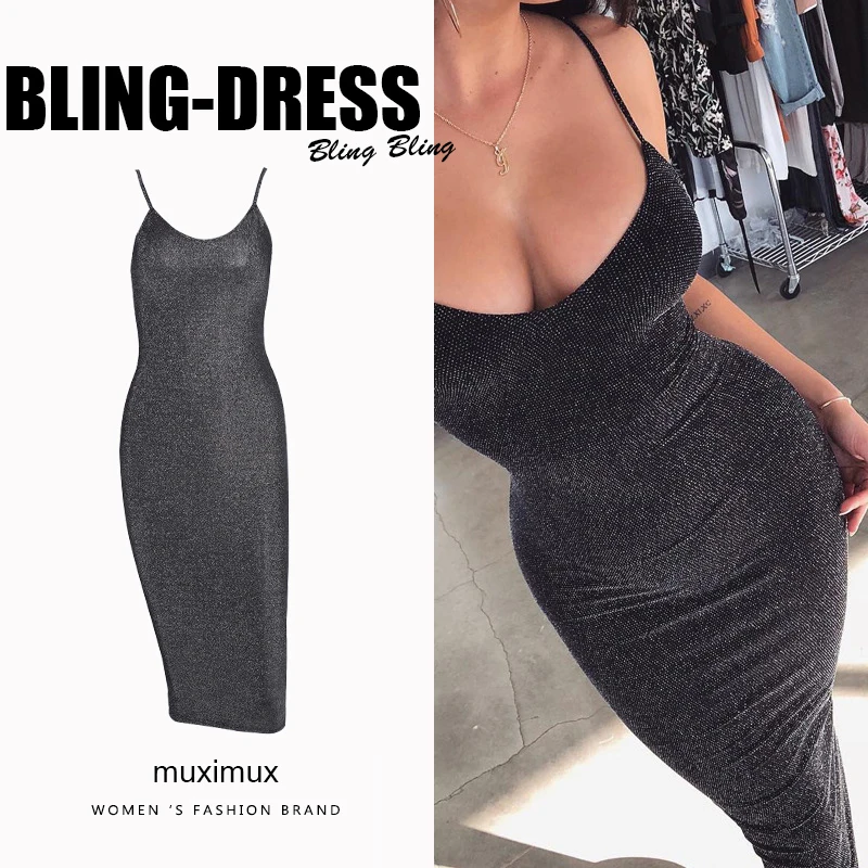 

2018 Summer Women Black Dresses Autumn Sundress Sexy Bodycon Spaghetti Strap Maxi Long Party Dress For Women Femme