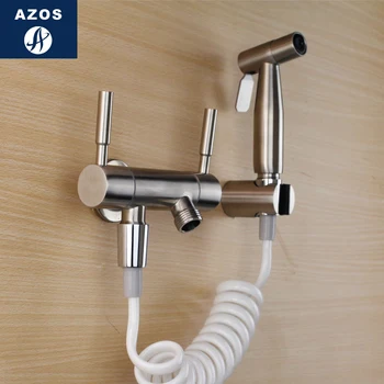 

Azos Bidet Faucet Pressurized Shower Nozzle Stainless Steel Stainless Steel Cold Water Two Function Washing Machine Pet Bath Toi
