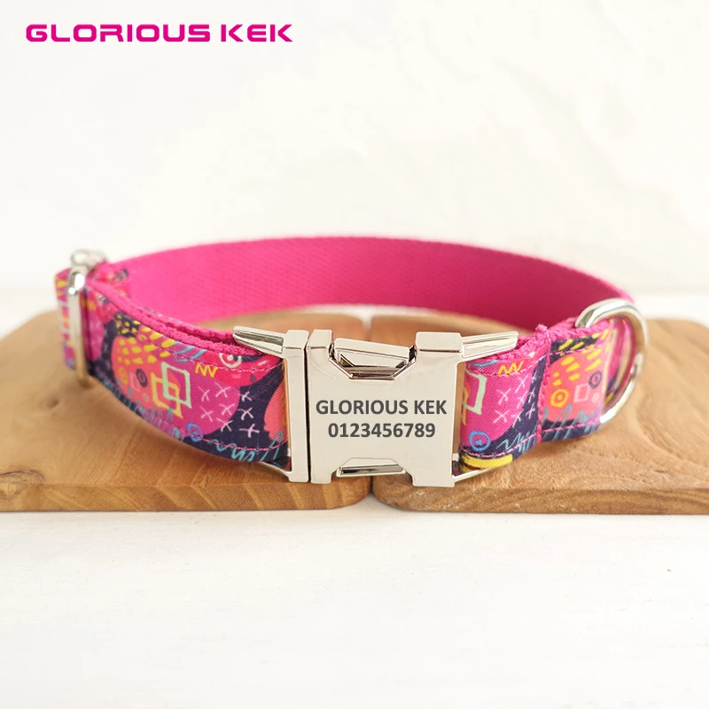 Buy GLORIOUS KEK Dog Collars Pink Customized Laser