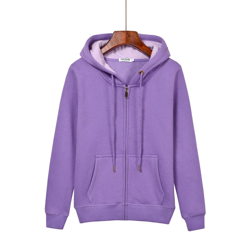 

Women's hoodie sweatshirt, fall and winter long-sleeved zipper with cap thickening warm jacket warm women's track suit Harajuku