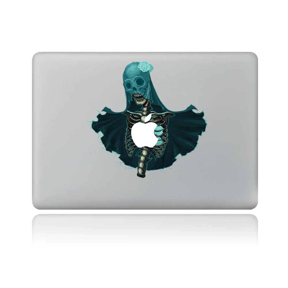 Halloween Skeleton Death's Flowers Laptop Decoration Sticker  For Macbook Notebook (3)