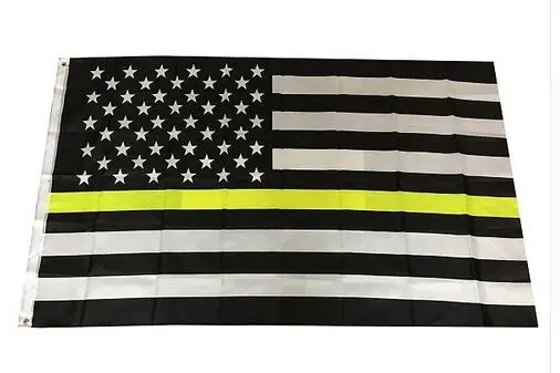 Прямая поставка, epacket xvggdg, флаг, синяя линия, флаги полиции США, 3*5 футов, тонкая синяя линия, флаг США, черная, красная линия - Цвет: Цвет: желтый