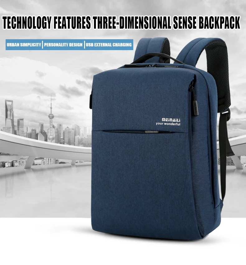 New Business Backpack USB charging 15inch Men's Women's Laptop Backpacks  For Teenager Fashion School Bag Male Travel bagpack (2)