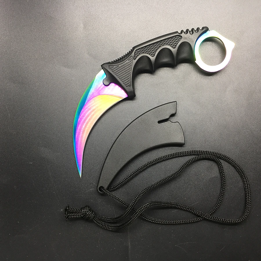 CS GO нож Karambit, тактический нож для выживания, нож из нержавеющей стали для кемпинга, охоты, игры Counter Strike, нож в подарок