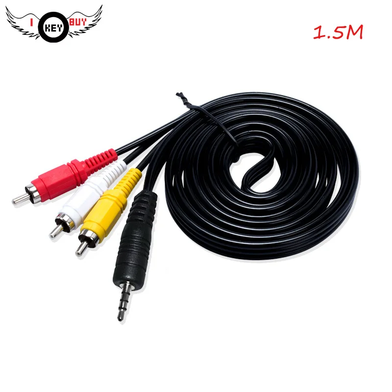 

I Key Buy TV AV Lotus Cable Network Set-Top Box Line 3.5mm RCA One-Three Of The Composite Audio And Video Kit Free Shipping