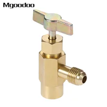 1 шт. латунь R12 R22 R134a может конический диспенсер для самозапечатывания Can 7/16-28unf резьба хладагент переменного тока открывалка для бутылок клапан