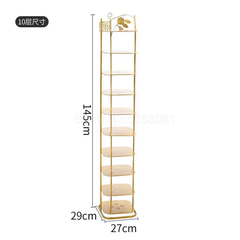 Золотая полка для обуви в скандинавском стиле, пылезащитный металлический многослойный компактный простой домашний экономичный шкаф для обуви - Цвет: ml6