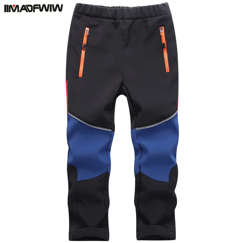 Goede 2018 Herfst Winter Jongens Meisjes Wandelen Broek Outdoor Softshell Broek Waterdicht Winddicht Thermische voor Camping Ski Klimmen