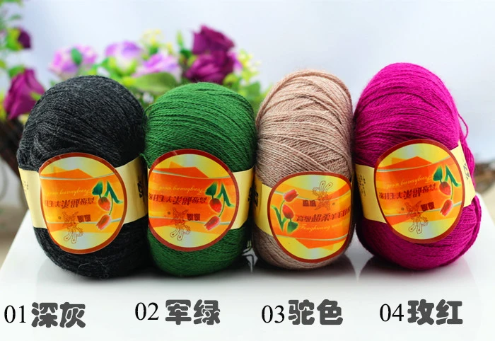 

wholesale 2 balls/lot natural soft thin Wool Blended yarn for knitting cashmere yarn weave thread 100 grams