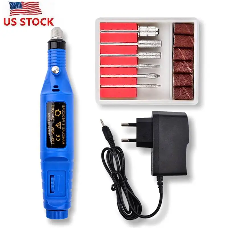 

ASKITO 6 bits Power Professional Electric Nail Drill Kit Manicure Machine Bits USA & EURO Plug Nail Polishing Head Set US Stock