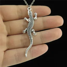 GLOWCAT Q9A53 сплав серебро для женщин ювелирные изделия животных ящерица подвеска в виде динозавра короткий Массивный воротник ожерелье 18"