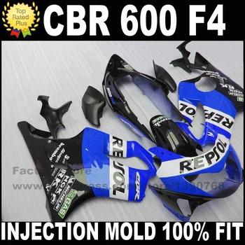 

High grade INJECTION mold Fairing kit for HONDA CBR 600 F4 fairings 1999 2000 CBR600 99 00 black blue REPSOL motorcyle parts HG3