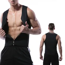 Мужской жилет для сауны на молнии, утягивающий пояс для мужчин, рубашка для похудения без рукавов, шорты для сжигания жира