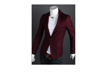 

New Arrival Blazer Men One Button Suit Jackets Men's Casual Blazers Solid Slim Job Overcoat Autumn Outerwear