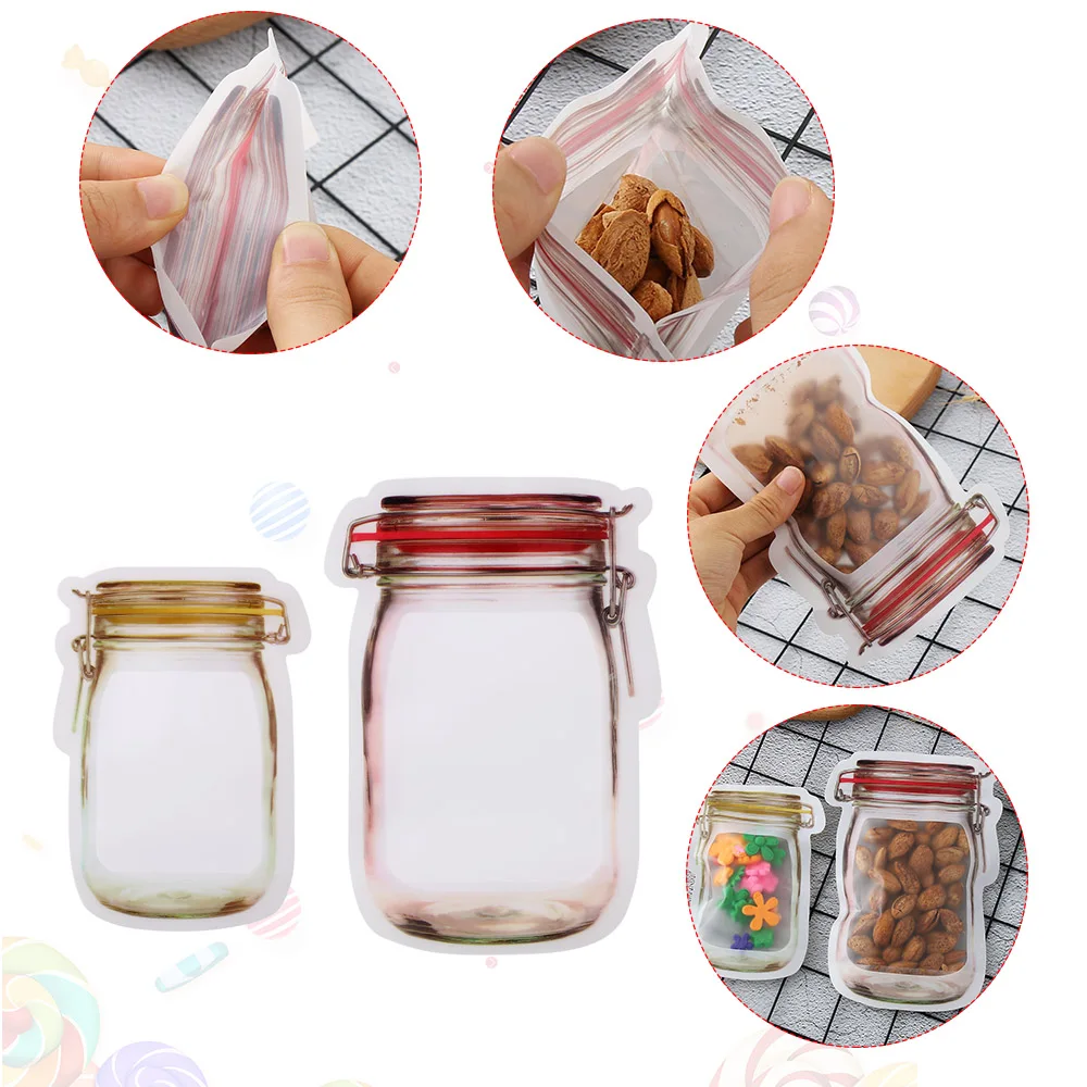 

2Pcs/SET Storage Zipper Food Snack Stand Up Bag Pouches Zip Lock Zipper Bag Food Grade Plastic Storage Bags Smell Proof Clip