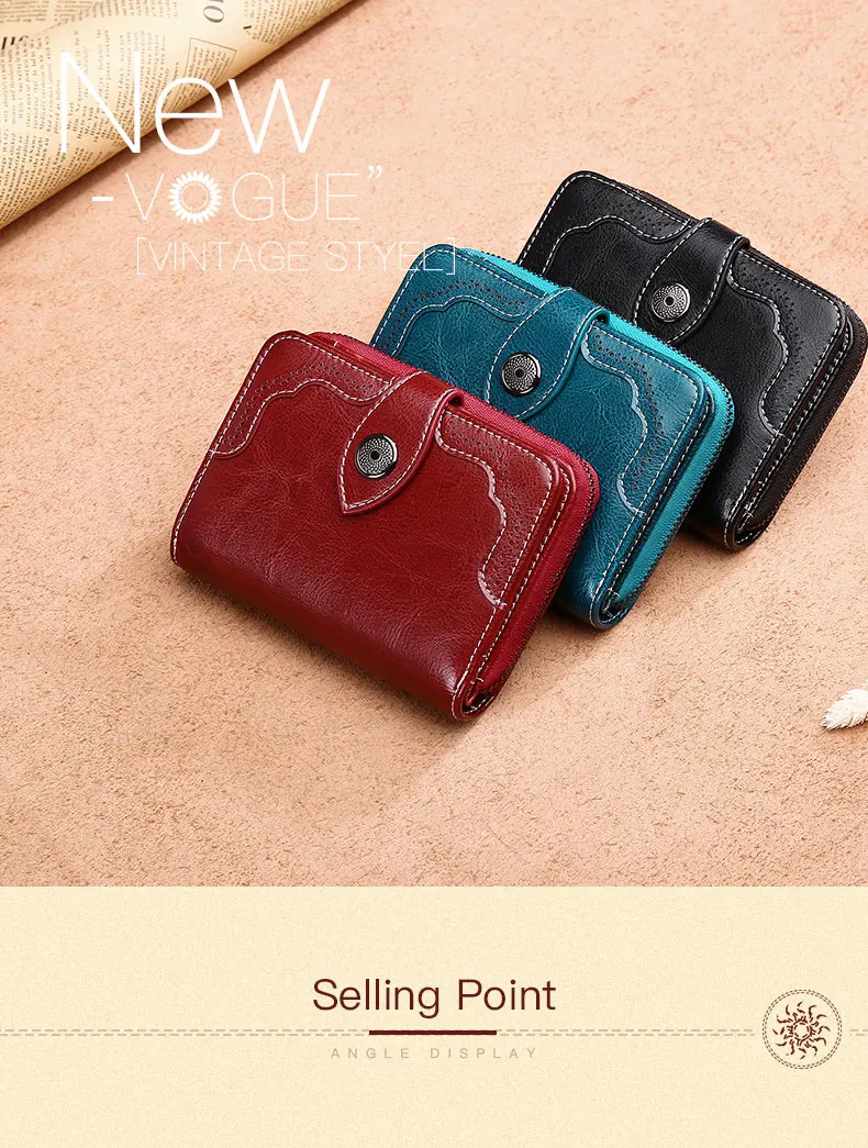 SENDEFN New Wallet Women Purse Brand Coin Purse Zipper Wallet Female Short Wallet Women Split Leather Purse Small Purse