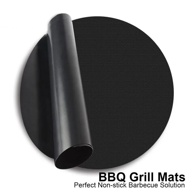 

1PCS 9.45" Round Teflon Barbecue Mat High Temperature Round Non-Stick Barbecue Mat barbeque grill mat bbq tools