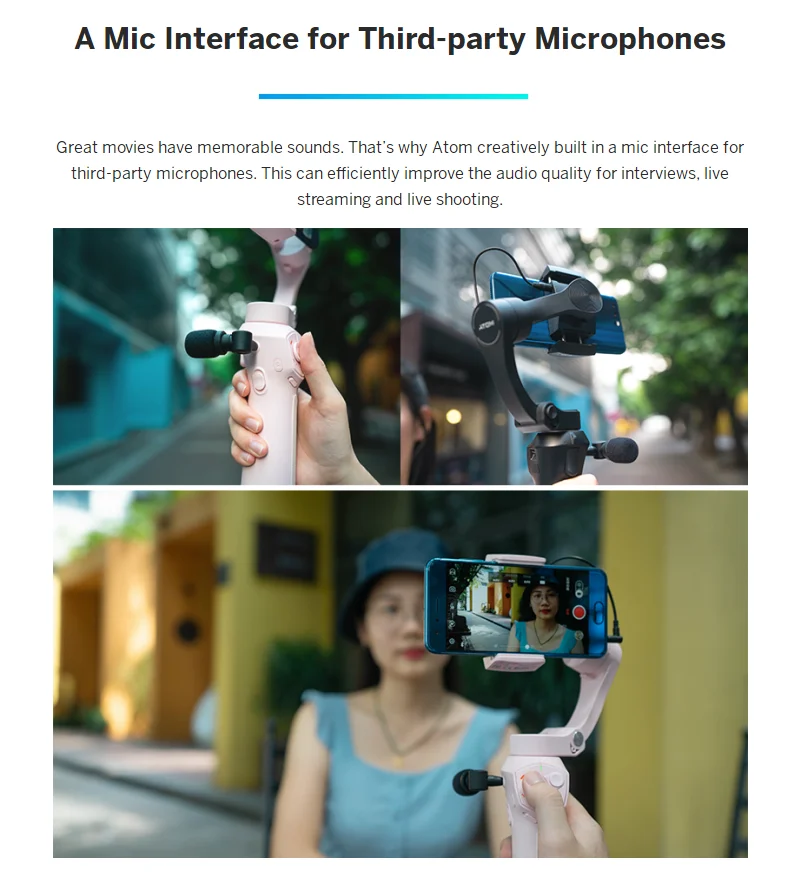 Atom 3-Axis Foldable Pocket-Sized Handheld Gimbal Selfie phone Stabilizer for iPhone Samsung GoPro&Wireless Charging PK Smooth 4 (12)