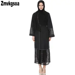 Zmvkgsoa 2018 Новый Ближний Восток костюмы Длинные темперамент халат длинное платье для женщин Повседневная Кружева с v-образным вырезом платья
