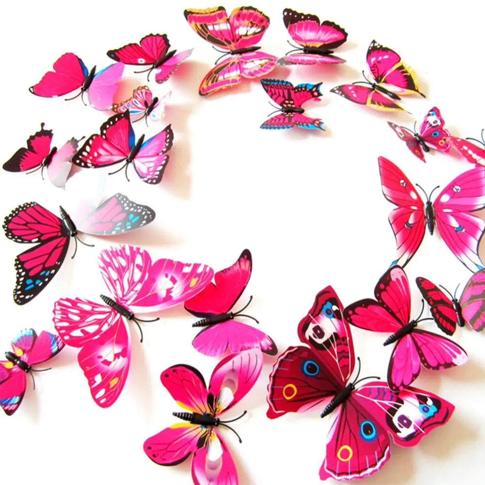 Aliexpress.com : Buy 12Pcs/lot HOT Colorful PVC 3D Butterfly Wall Decor Cute Butterflies Wall Stickers Art DIY Decals Home