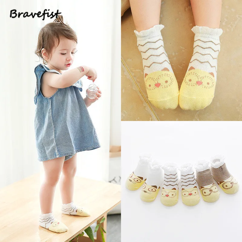 High Quality Cute Summer Yellow Color 3Pairs/Set Baby Socks Infant