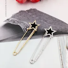 New Fashion Star Brooch Pins for Women Men Luxury Zircon Sweaters Scarf Pin Suit Christmas Gift Jewelry Wedding Accessories