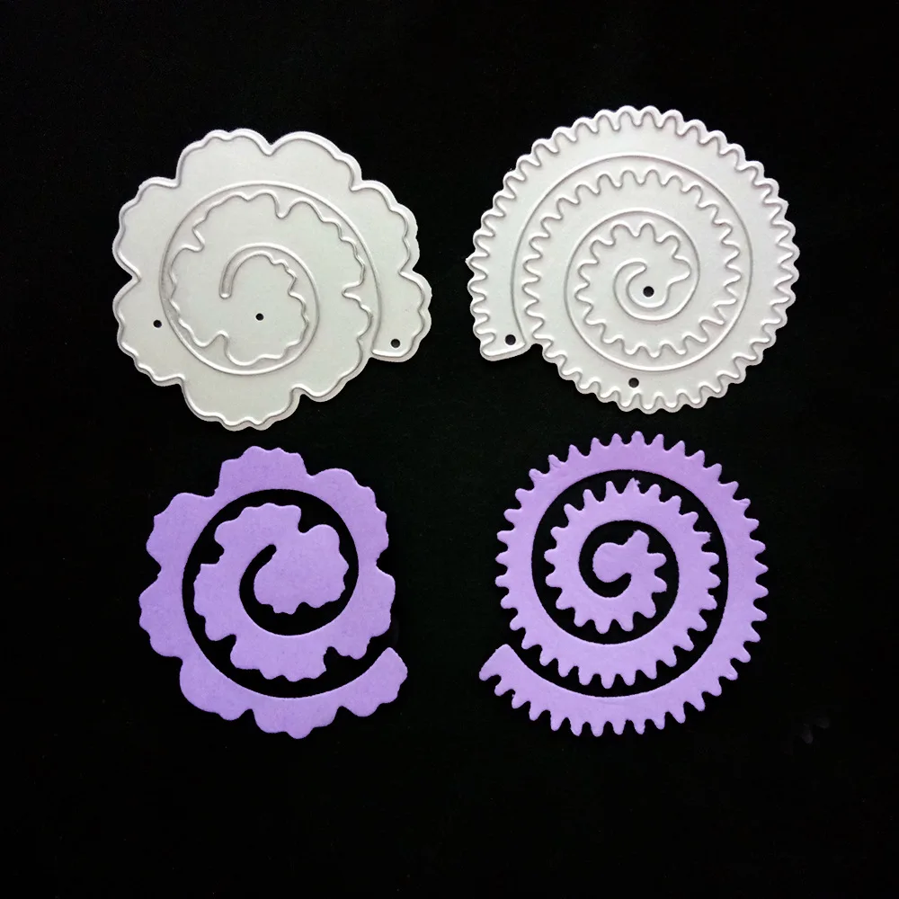 2Pcs//Set Rose Flower Roll Metal Cutting Dies Scrapbooking Embossing Card Crafts