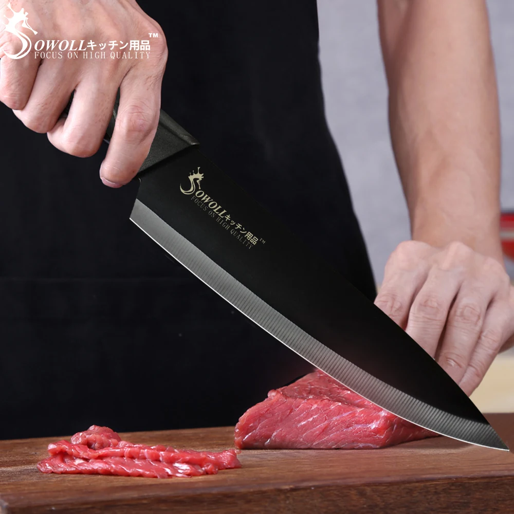 Sowoll набор кухонных ножей японские высокоуглеродные ножи из нержавеющей стали шеф-повара для нарезки хлеба сантоку хозяйственные принадлежности для очистки овощей