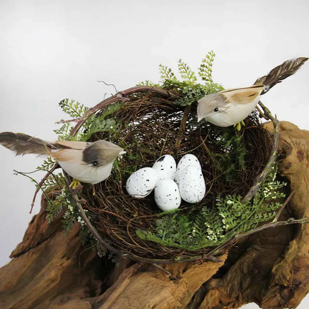 

12Pcs/Set DIY Artificial Birds Foam Cute Simulation Bird Sparrow Home Garden Decoration Table Ornament Mini Craft Birds