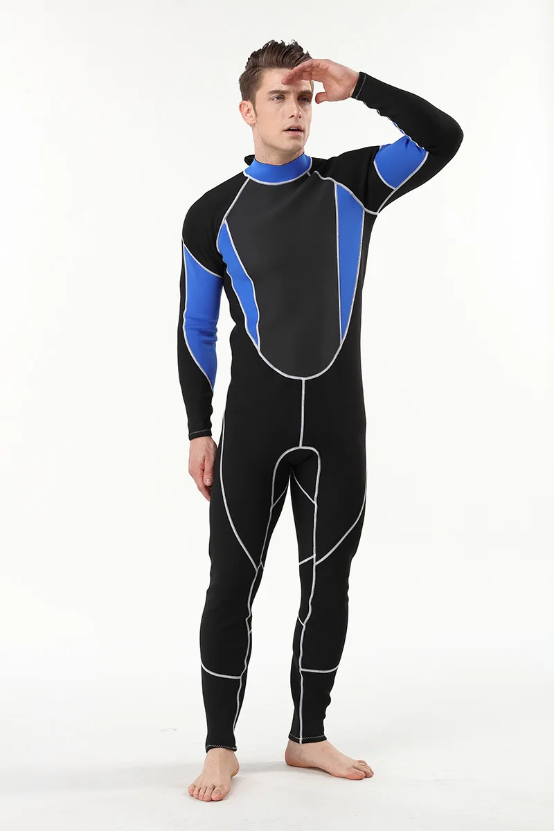 2mm Men Women wetsuit Long sleeved one piece Swimsuit neoprene Triathlon Diving suit Super Elastic Surf wet suit for cold water