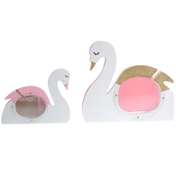 

INS Wooden Decoration Figurines Pink Swan Bank Coin Money Box Kids Room Decor Piggy Bank Kid Toy Gifts Crafts