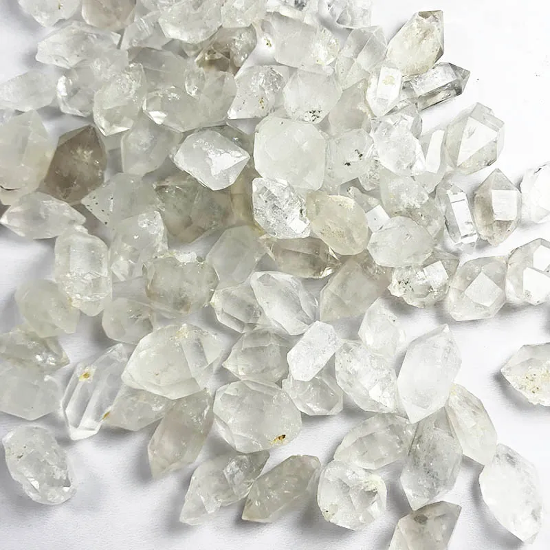 

MJP Free shipping Wholesale High Quality Shining Natural Herkimer Diamond Quartz Crystal Double Points For Home Decoration