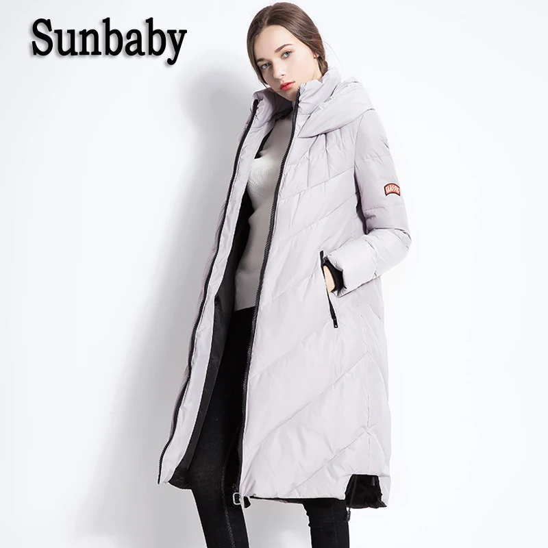 Sunbaby/зимние пуховые пальто для беременных Модное теплое плотное парка на утином