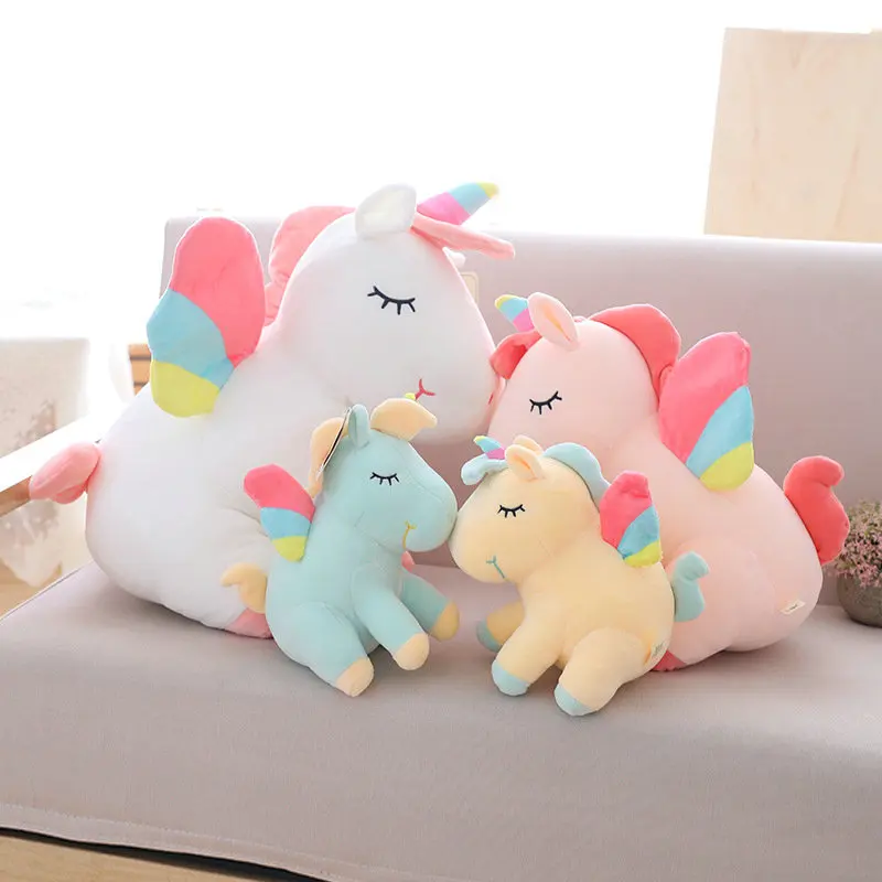 

Rainbow Wings Unicorns Plush Toy Stuffed Animals Pink Unicorn Doll Soft Baby Toy Gift
