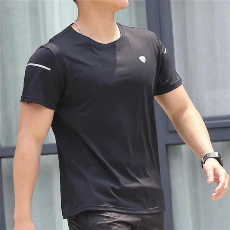 Спортивная мужская летняя быстросохнущая футболка для бега, мужская спортивная одежда для спортзала, фитнеса, футбола, Джерси размера плюс 4XL