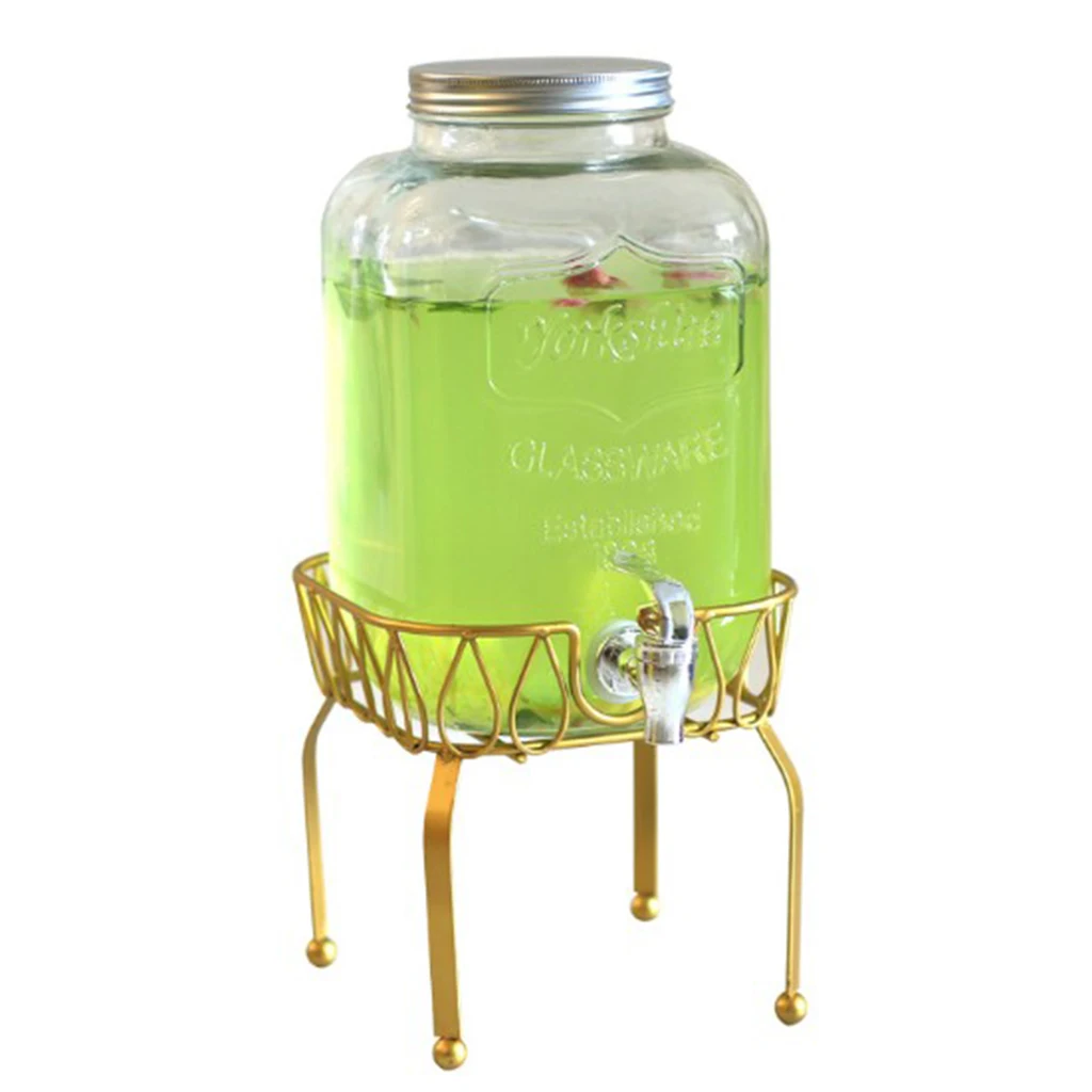 Vintage Metal Storage Organizer Round Stand Jars Drinks Beverage Options Dispenser for Party Bar Pub Celebration