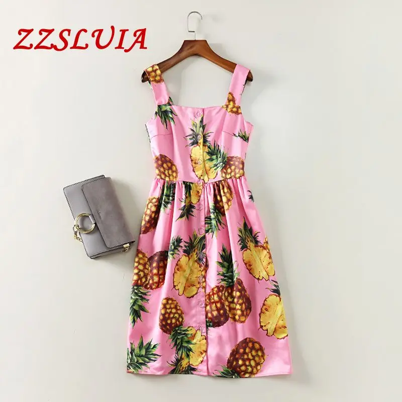 

2018 high quality new arrival elegant summer fashion print spaghetti strap sexy sleeveless one-piece dress WK704