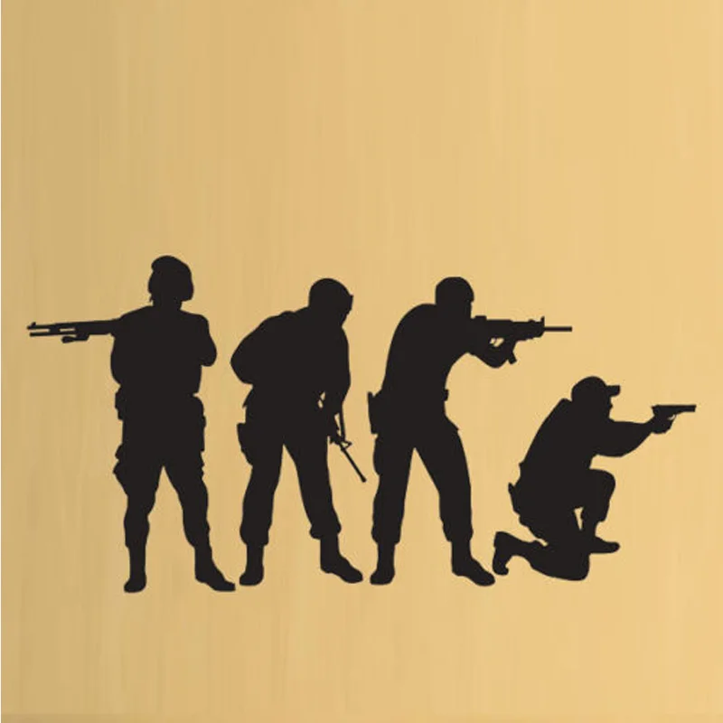 Us 8 98 25 Off Army Solders Vinyl Removable Wall Stickers For Boys Bedroom Home Decor Vinyl Wall Decals Living Room Art Decoration Yy144 In Wall