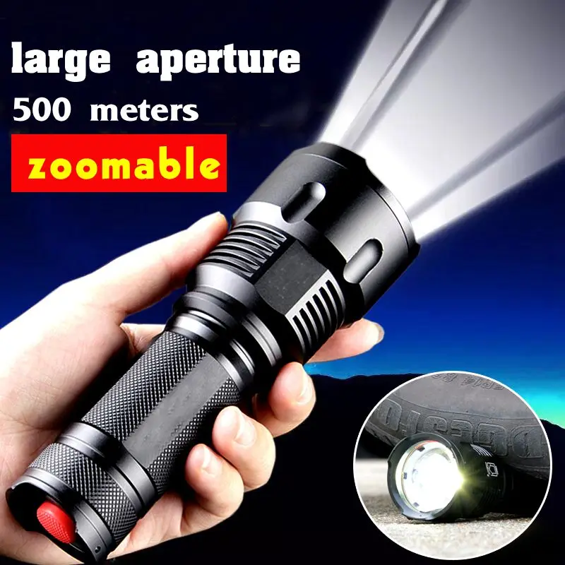 

2017 new powerful led XM-T6 Zoomable led flashlight Lantern hunting Torches lighting superbright flashlight for riding hunting