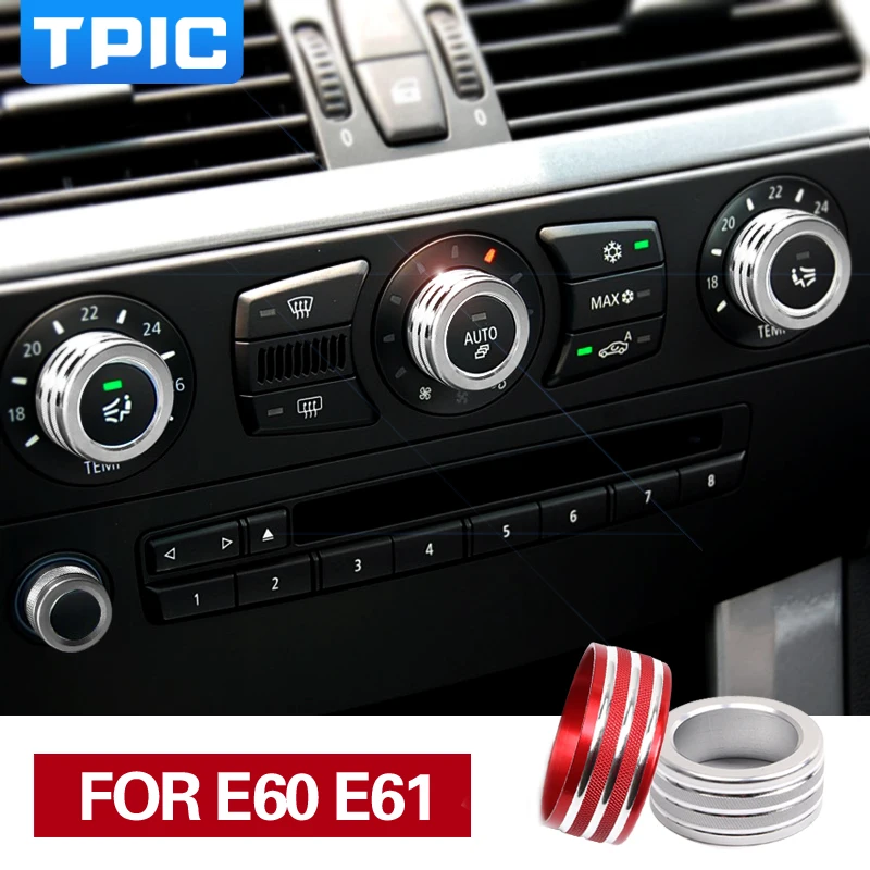 

TPIC Car Accessories Interior For BMW E60 Air Conditioning Sound Knob Covers Decor Auto Stickers Car Styling 5 Series 2004-2010