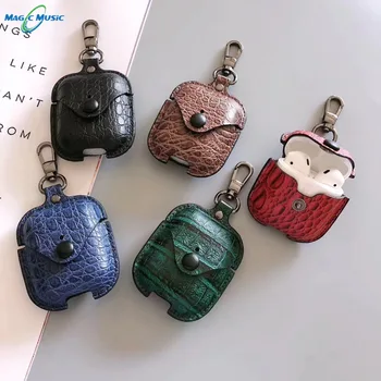 

Magic Music PU Leather Case for Airpods 1/2 Strap Leather with Buttons Earphone Case Accessories Protective Wireless Cover