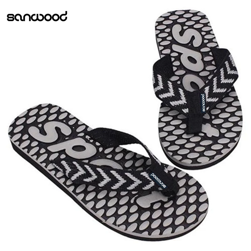 

Men's Summer Dot Print Indoor Slippers Flip Flops Beach Sandals