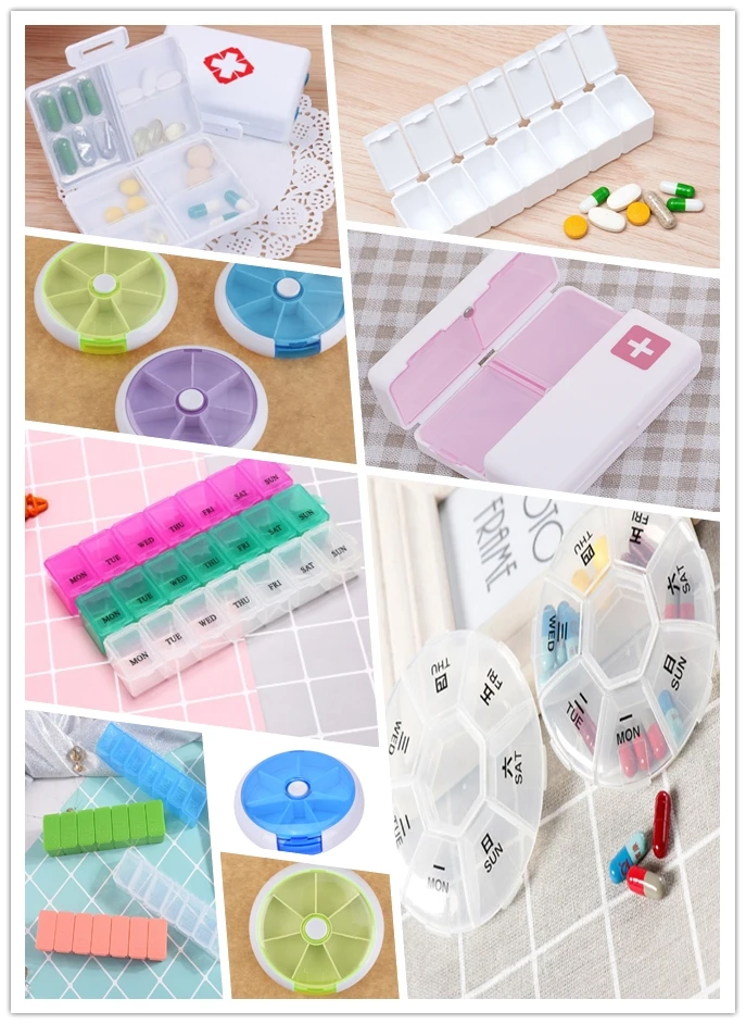 

Multifunction Weekly 7 Day Pill Cutter Tablet Container Rotating Pill Box Travel Pill Case Splitter Pill Organizer Medicine Box