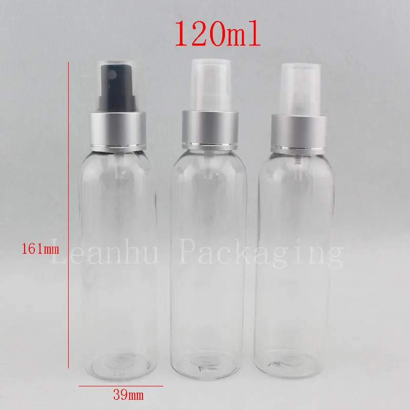wholesale 120ml transparent round cosmetic plastic spray bottle 120cc