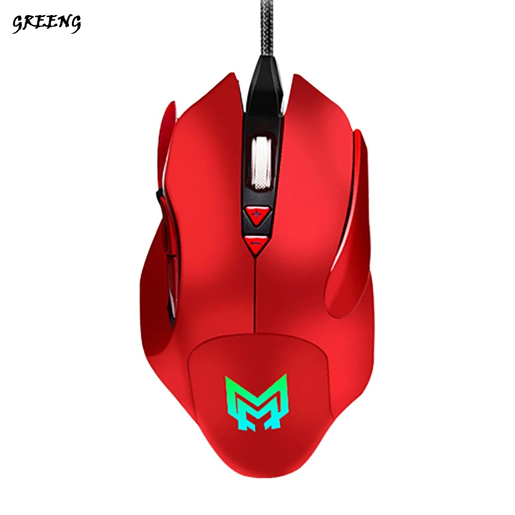 

Gaming Mouse Wired 4800DPI Programmable 7 Color Breathing Light 7 Buttons Ergonomic Game Mouse