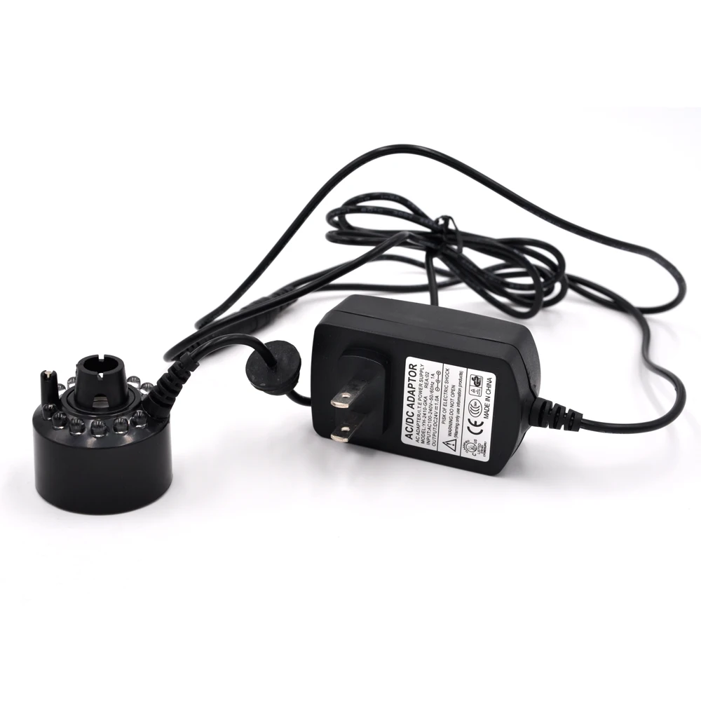 

12 LED Ultrasonic Water Fountain Mist Maker Fogger Pond Atomizer Air Humidifier (Include power supply)