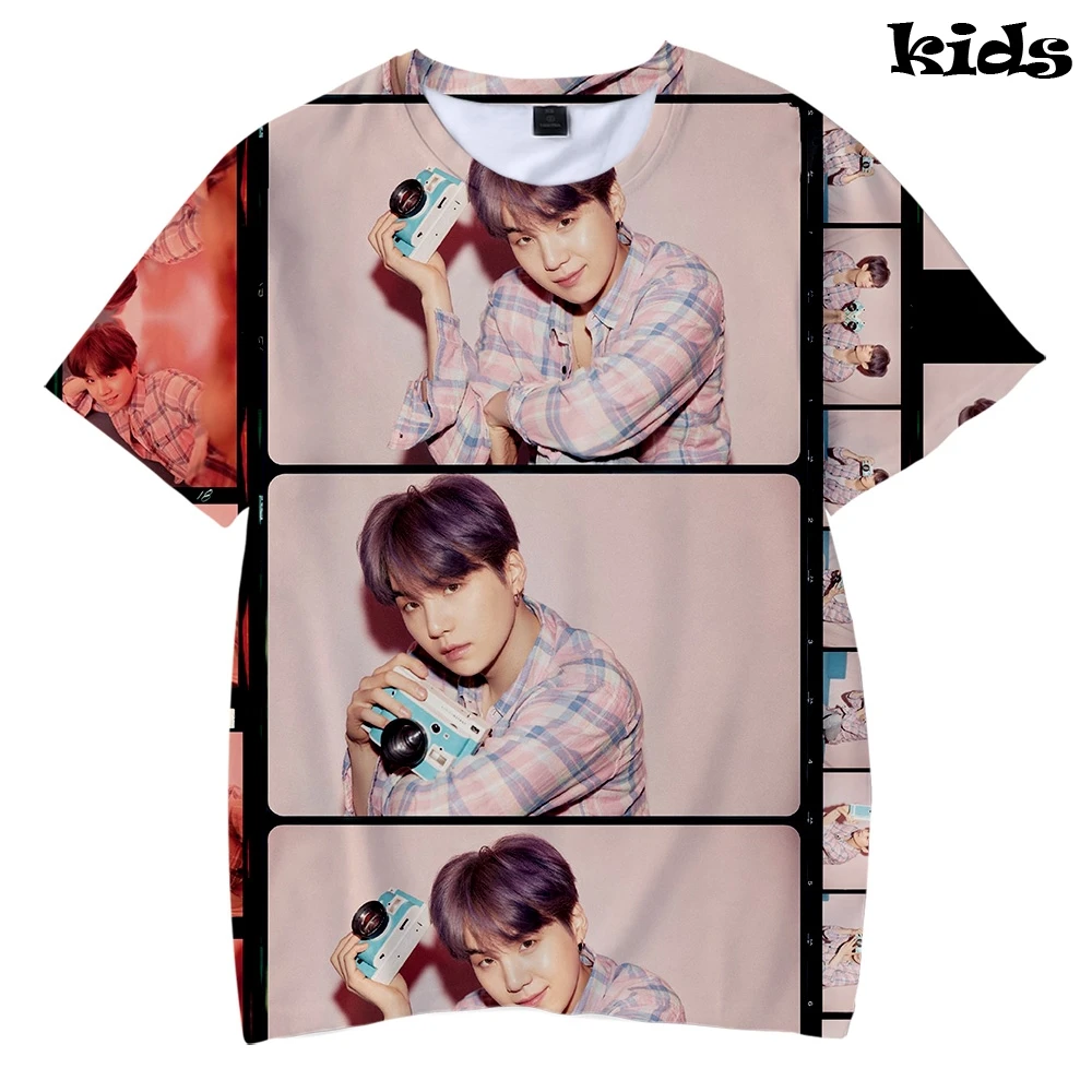 

BTS Map of the Soul Persona T shirt Popular 3D Print Kids Short Sleeve Cool Tshirt Summer Fashion Street Boys/Girls T-shirt